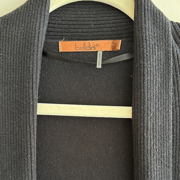 Belldini Asymmetrical Long Black Open Cardigan, Casual Versatile Sweater, Small - Picture 8 of 16